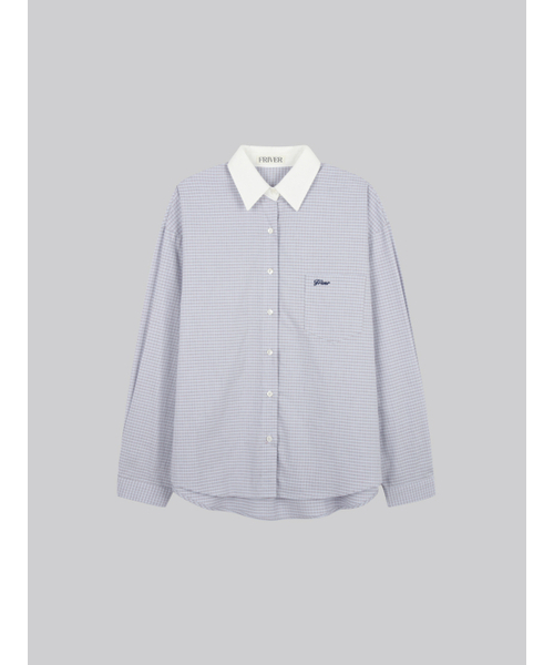 FRIVER07(フリバー07)の「Twin check cotton shirt_Sky blue(シャツ/ブラウス・レディース・スカイブルー・FREE)」の2枚目の写真