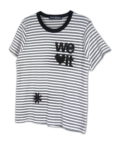 DAMISH(ダミシュ)の「ウィラブイットストライプTシャツ_ブラック(Tシャツ/カットソー・レディース・ブラック・FREE)」の2枚目の写真