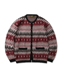 Navaho Mohair Jacquard Cardigan Red