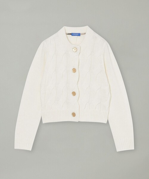 BLUE LABEL CRESTBRIDGE（ブルーレーベルクレストブリッジ）の「【限定カラーあり】ヘアリーアルパカウールカーディガン（カーディガン/ボレロ・レディース・オフホワイト/ブラック/グレー系その他・38）」の9枚目の写真