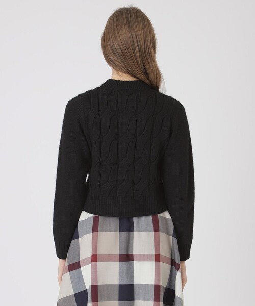 BLUE LABEL CRESTBRIDGE（ブルーレーベルクレストブリッジ）の「【限定カラーあり】ヘアリーアルパカウールカーディガン（カーディガン/ボレロ・レディース・オフホワイト/ブラック/グレー系その他・38）」の16枚目の写真