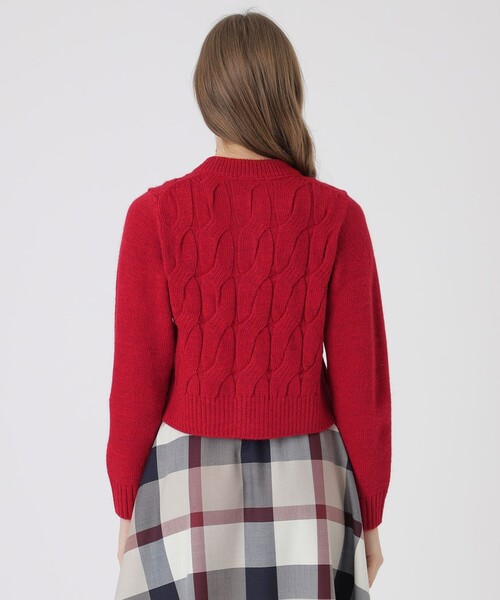 BLUE LABEL CRESTBRIDGE（ブルーレーベルクレストブリッジ）の「【限定カラーあり】ヘアリーアルパカウールカーディガン（カーディガン/ボレロ・レディース・オフホワイト/ブラック/グレー系その他・38）」の5枚目の写真