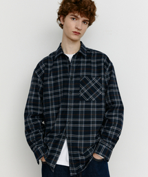 ANOBLIR（アノブリアー）の「プレッドチェックシャツ[ネイビー]（シャツ/ブラウス）」