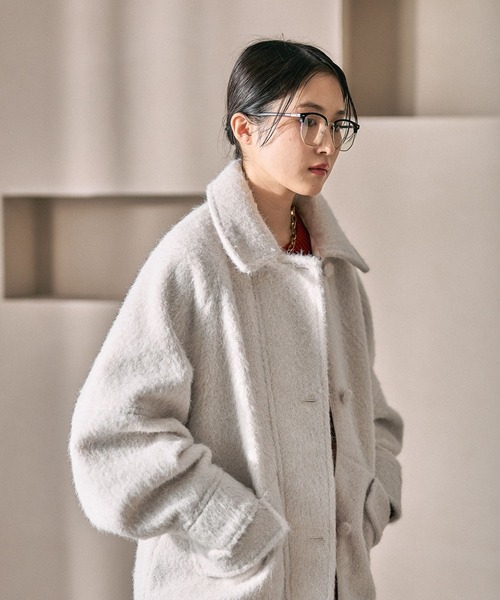 LEPSIM（レプシィム）の「シャギーミドルZIPブルゾン　612822（ブルゾン・レディース・ブラウン/オフホワイト/チャコールグレー・FREE）」の18枚目の写真