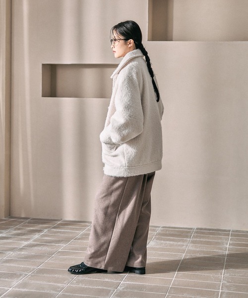 LEPSIM（レプシィム）の「シャギーミドルZIPブルゾン　612822（ブルゾン・レディース・ブラウン/オフホワイト/チャコールグレー・FREE）」の22枚目の写真