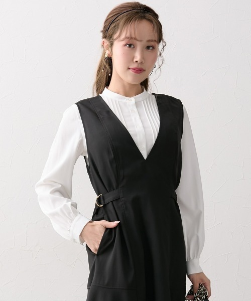 Nissen glamor(ニッセングラマー)の「【大きい胸専用】長袖ピンタックブラウス(シャツ/ブラウス・レディース・ホワイト/ネイビー・M/L/LL)」の19枚目の写真