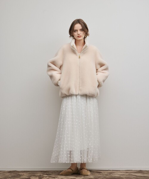 Diagram（ダイアグラム）の「ウールボアスタンドカラージャケット（その他アウター・レディース・キナリ/イエロー・36/38）」の9枚目の写真