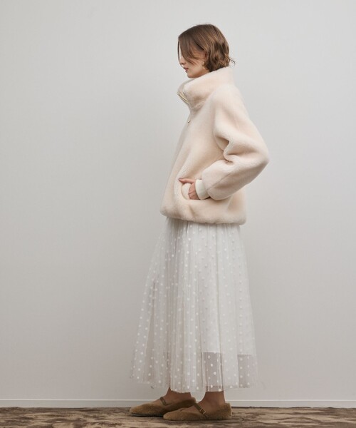 Diagram（ダイアグラム）の「ウールボアスタンドカラージャケット（その他アウター・レディース・キナリ/イエロー・36/38）」の10枚目の写真