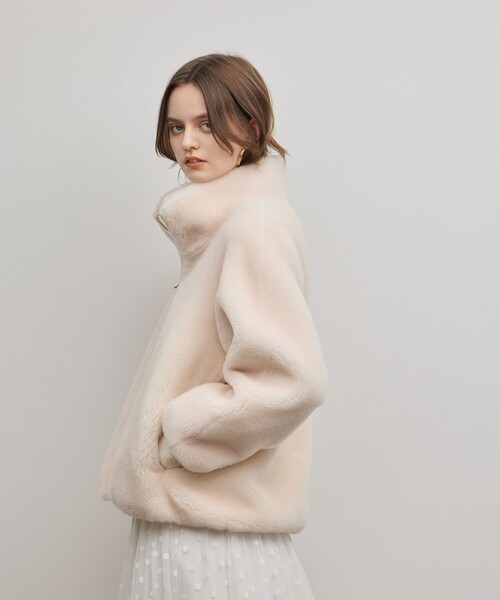 Diagram（ダイアグラム）の「ウールボアスタンドカラージャケット（その他アウター・レディース・キナリ/イエロー・36/38）」の13枚目の写真