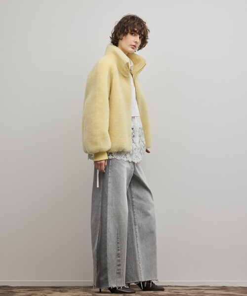 Diagram（ダイアグラム）の「ウールボアスタンドカラージャケット（その他アウター・レディース・キナリ/イエロー・36/38）」の21枚目の写真