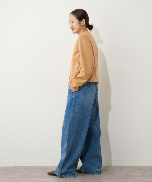 JOURNAL STANDARD(ジャーナルスタンダード)の「フェイクスエードノーカラージャケット(ノーカラージャケット・レディース・ベージュ・FREE)」の14枚目の写真