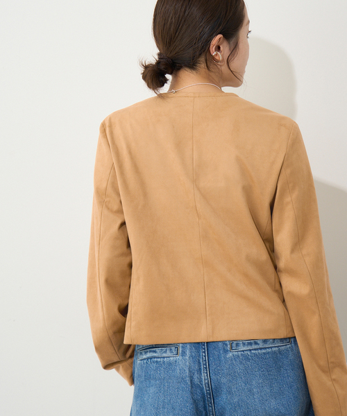 JOURNAL STANDARD(ジャーナルスタンダード)の「フェイクスエードノーカラージャケット(ノーカラージャケット・レディース・ベージュ・FREE)」の16枚目の写真