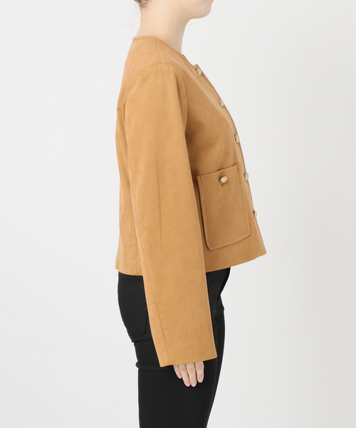 JOURNAL STANDARD(ジャーナルスタンダード)の「フェイクスエードノーカラージャケット(ノーカラージャケット・レディース・ベージュ・FREE)」の11枚目の写真