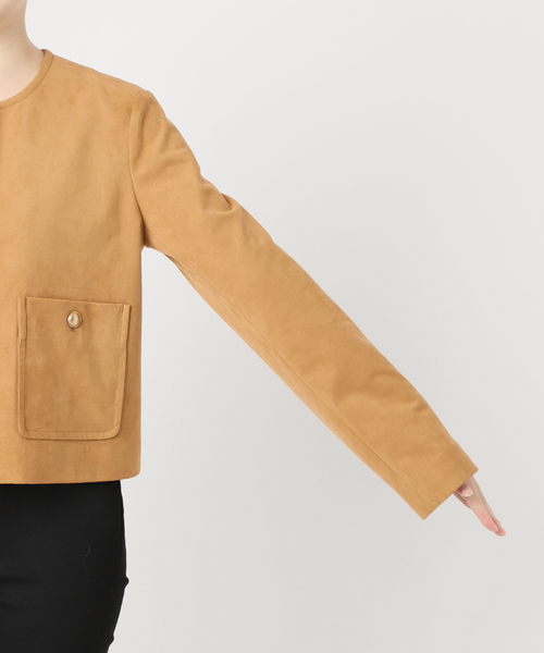 JOURNAL STANDARD(ジャーナルスタンダード)の「フェイクスエードノーカラージャケット(ノーカラージャケット・レディース・ベージュ・FREE)」の12枚目の写真