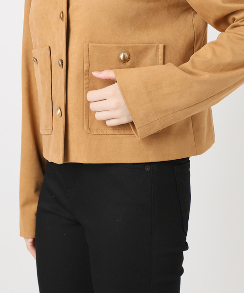 JOURNAL STANDARD(ジャーナルスタンダード)の「フェイクスエードノーカラージャケット(ノーカラージャケット・レディース・ベージュ・FREE)」の13枚目の写真