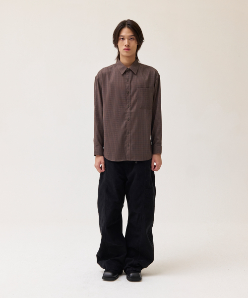 AKECII（アケシ）の「アーヴィンチェックシャツ_ブラウン（シャツ/ブラウス・メンズ・その他・MEDIUM/LARGE）」の4枚目の写真