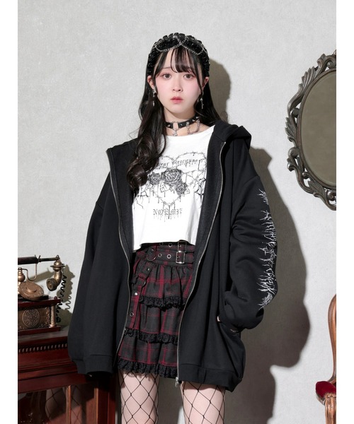 NOEMIE(ノエミー)の「ねこ耳ファーしっぽ付き裏起毛ジップパーカー(パーカー・レディース・オフホワイト/ブルー/ブラック・M)」の15枚目の写真