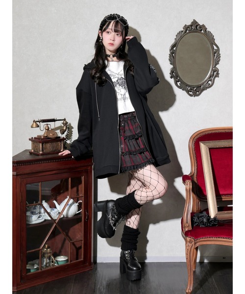 NOEMIE(ノエミー)の「ねこ耳ファーしっぽ付き裏起毛ジップパーカー(パーカー・レディース・オフホワイト/ブルー/ブラック・M)」の18枚目の写真