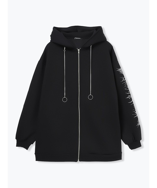 ねこ耳ファーしっぽ付き裏起毛ジップパーカー（パーカー）｜NOEMIE