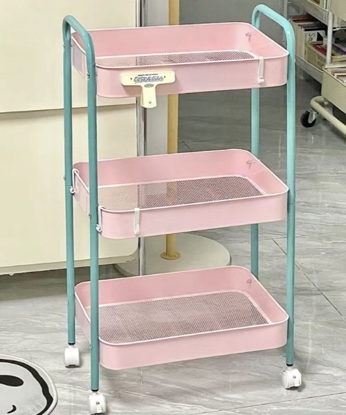 【新品未使用】ライトピンク ワゴン キャスター付き 収納 キャスター付き3段カラーワゴン : ZOZOTOWN Yahoo!店 - 通販