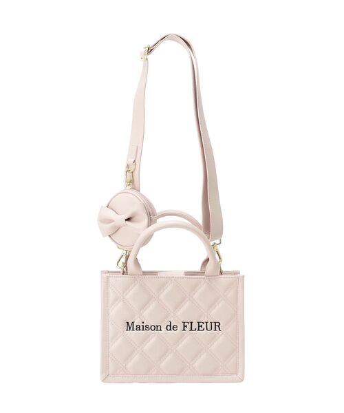 Maison de FLEUR（メゾンドフルール）の「ミニポーチ付きキルティングトートバッグ（ハンドバッグ・レディース・ブラック/ピンク・FREE）」の20枚目の写真