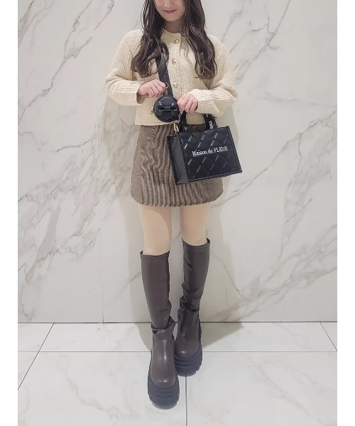 Maison de FLEUR（メゾンドフルール）の「ミニポーチ付きキルティングトートバッグ（ハンドバッグ・レディース・ブラック/ピンク・FREE）」の8枚目の写真