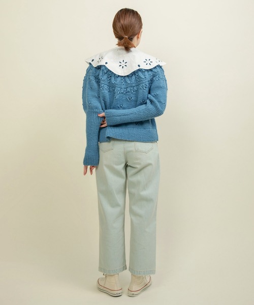 CHILD WOMAN（チャイルドウーマン）の「ネパールギルボックス 求心もよう編みプルオーバー（ニット/セーター・レディース・サックスブルー・FREE）」の14枚目の写真