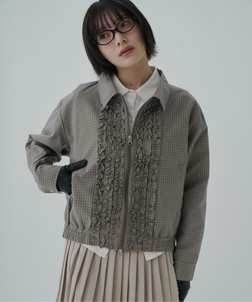 FEKETE（フェケテ）の「check frill shirt blouson / チェックフリルシャツブルゾン（ブルゾン・レディース・ブラック/ベージュ・LARGE/MEDIUM/SMALL）」の20枚目の写真