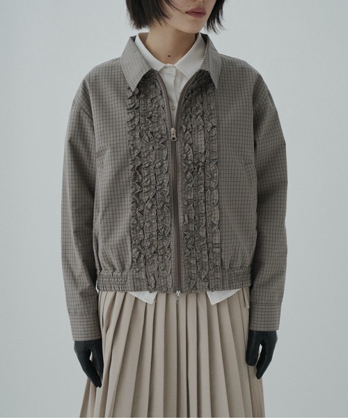 FEKETE（フェケテ）の「check frill shirt blouson / チェックフリルシャツブルゾン（ブルゾン・レディース・ブラック/ベージュ・LARGE/MEDIUM/SMALL）」の22枚目の写真