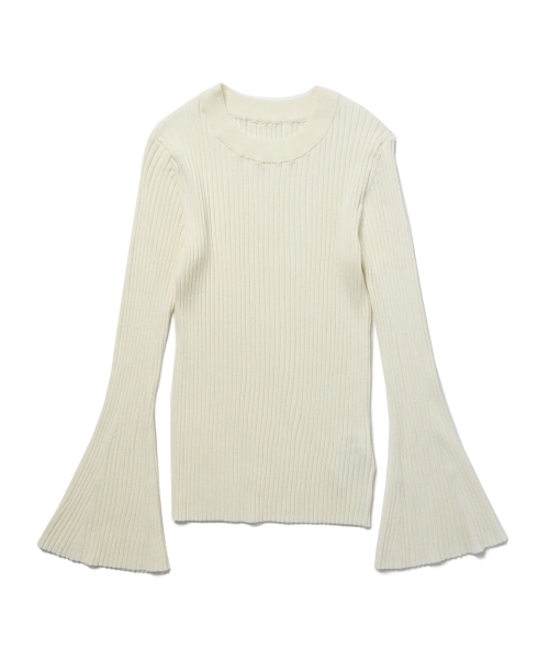 Ray BEAMS（レイビームス）の「◇RBS / リブ フレアスリーブ クルーネック（ニット/セーター・レディース・オフホワイト/ネイビー/ベージュ・ONE SIZE）」の16枚目の写真