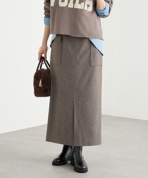 RIVE DROITE（リヴドロワ）の「【上品な装いに】エコツイードポケットスカート（スカート・レディース・ブラウン/ベージュ・36/38）」の22枚目の写真