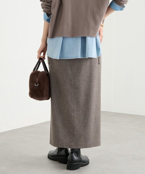 RIVE DROITE（リヴドロワ）の「【上品な装いに】エコツイードポケットスカート（スカート・レディース・ブラウン/ベージュ・36/38）」の20枚目の写真