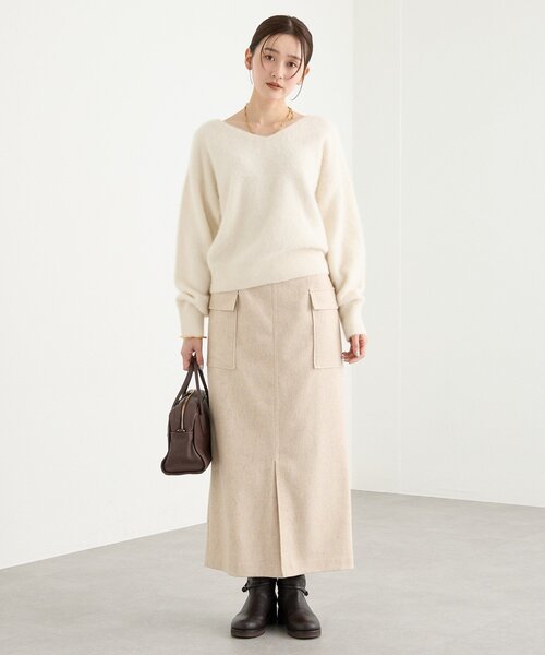 RIVE DROITE（リヴドロワ）の「【上品な装いに】エコツイードポケットスカート（スカート・レディース・ブラウン/ベージュ・36/38）」の18枚目の写真