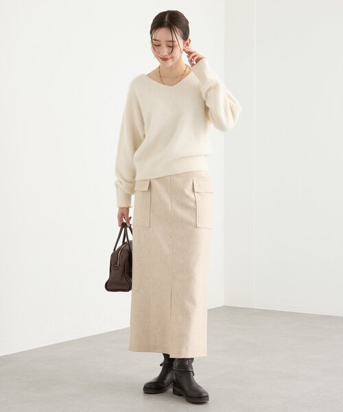 RIVE DROITE（リヴドロワ）の「【上品な装いに】エコツイードポケットスカート（スカート・レディース・ブラウン/ベージュ・36/38）」の17枚目の写真
