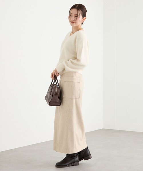 RIVE DROITE（リヴドロワ）の「【上品な装いに】エコツイードポケットスカート（スカート・レディース・ブラウン/ベージュ・36/38）」の16枚目の写真