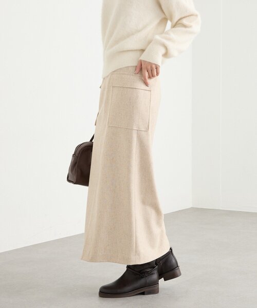 RIVE DROITE（リヴドロワ）の「【上品な装いに】エコツイードポケットスカート（スカート・レディース・ブラウン/ベージュ・36/38）」の13枚目の写真