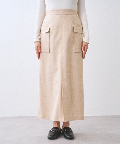 RIVE DROITE（リヴドロワ）の「【上品な装いに】エコツイードポケットスカート（スカート・レディース・ブラウン/ベージュ・36/38）」の11枚目の写真