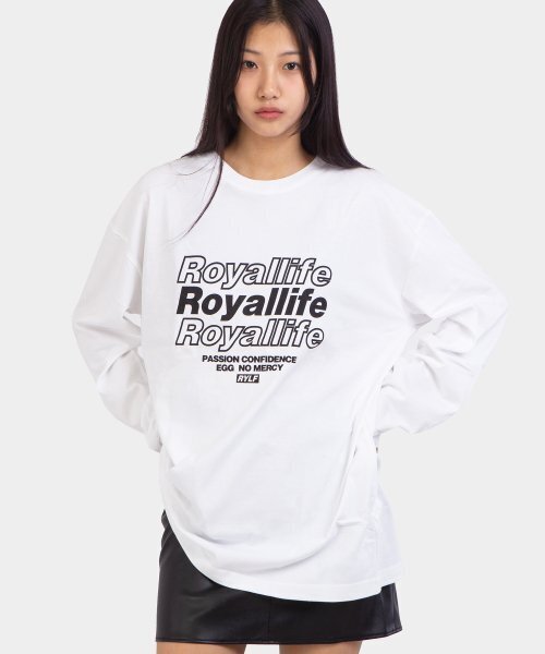 ROYALLIFE（ロイヤルライフ）の「RLL201マルチロゴロングスリーブ - ホワイト（Tシャツ/カットソー・レディース・その他・LARGE/X-LARGE）」の2枚目の写真