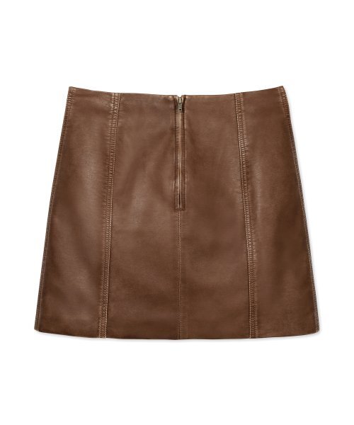 B QUIET(ビークワイエット)の「FAUX LEATHER WASHED MINI SKIRTS_TAN BROWN(スカート・レディース・その他・MEDIUM/SMALL)」の3枚目の写真