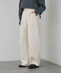 abahouse mavie（アバハウスマヴィ）の「【後ろウエストゴム】ダブルクロスカーブパンツ（スラックス）」