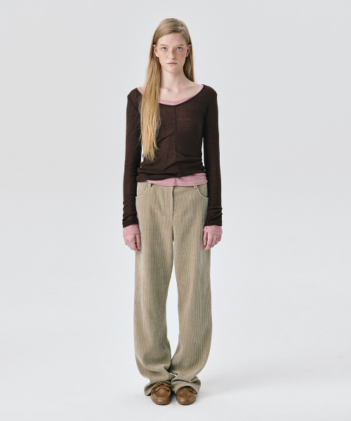 WNDERKAMMER（ブンダーカンマー）の「UネックシアーTブラウン（Tシャツ/カットソー・レディース・その他・S/M）」の3枚目の写真