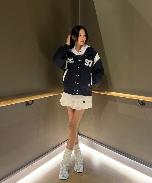 PRENDA(プレンダ)の「SWEAT VARSITY JACKET NAVY(スタジャン・レディース・その他・SMALL)」の5枚目の写真