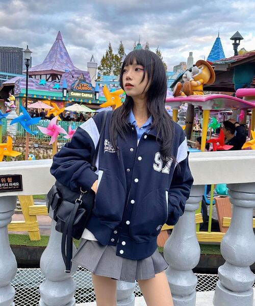 PRENDA(プレンダ)の「SWEAT VARSITY JACKET NAVY(スタジャン・レディース・その他・SMALL)」の6枚目の写真