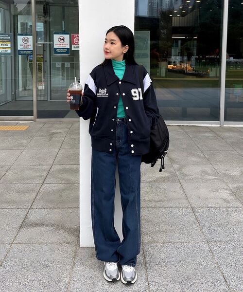 PRENDA(プレンダ)の「SWEAT VARSITY JACKET NAVY(スタジャン・レディース・その他・SMALL)」の9枚目の写真