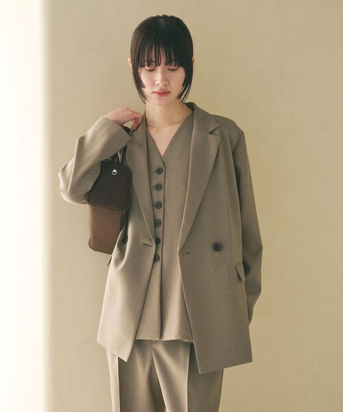 BEAUTY&YOUTH UNITED ARROWS（ビューティーアンドユースユナイテッドアローズ）の「【WEB限定 Wardrobe DAILY MINIMAL】メランジ ペプラムベスト ウォッシャブル（ベスト・レディース・モカ/ブラック・S/M）」の20枚目の写真