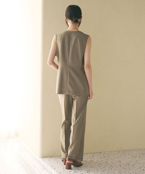 BEAUTY&YOUTH UNITED ARROWS（ビューティーアンドユースユナイテッドアローズ）の「【WEB限定 Wardrobe DAILY MINIMAL】メランジ ペプラムベスト ウォッシャブル（ベスト・レディース・モカ/ブラック・S/M）」の7枚目の写真