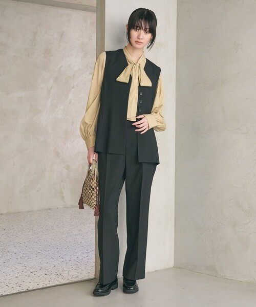 BEAUTY&YOUTH UNITED ARROWS（ビューティーアンドユースユナイテッドアローズ）の「【WEB限定 Wardrobe DAILY MINIMAL】メランジ ペプラムベスト ウォッシャブル（ベスト・レディース・モカ/ブラック・S/M）」の14枚目の写真
