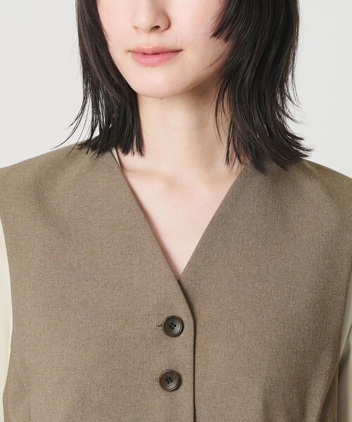 BEAUTY&YOUTH UNITED ARROWS（ビューティーアンドユースユナイテッドアローズ）の「【WEB限定 Wardrobe DAILY MINIMAL】メランジ ペプラムベスト ウォッシャブル（ベスト・レディース・モカ/ブラック・S/M）」の18枚目の写真