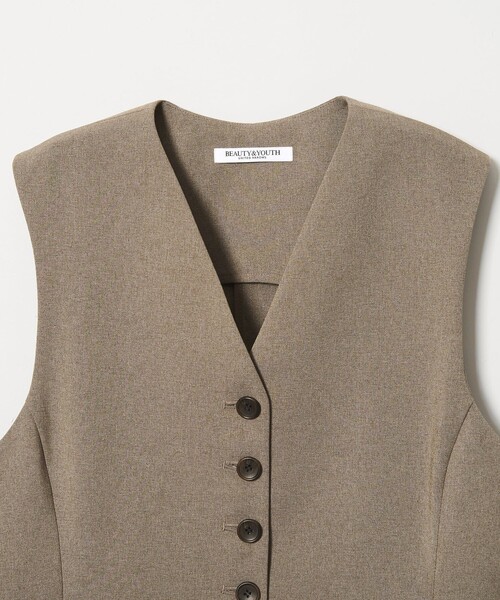 BEAUTY&YOUTH UNITED ARROWS（ビューティーアンドユースユナイテッドアローズ）の「【WEB限定 Wardrobe DAILY MINIMAL】メランジ ペプラムベスト ウォッシャブル（ベスト・レディース・モカ/ブラック・S/M）」の14枚目の写真