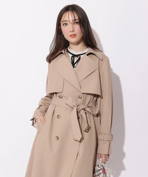 Apuweiser-riche（アプワイザーリッシェ）の「サイドプリーツトレンチコート（ダウンジャケット/コート・レディース・キャメル/オフホワイト/ピンクベージュ/ネイビー・1/0/2）」の6枚目の写真